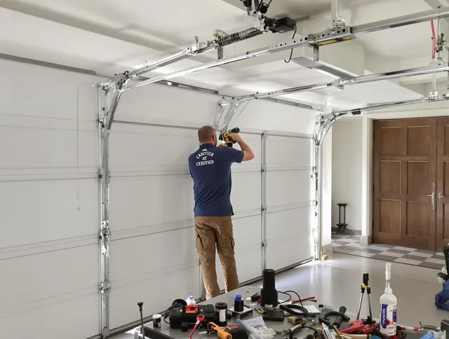 Green Garage Door Repair certified technician performing precision garage door repair in Green