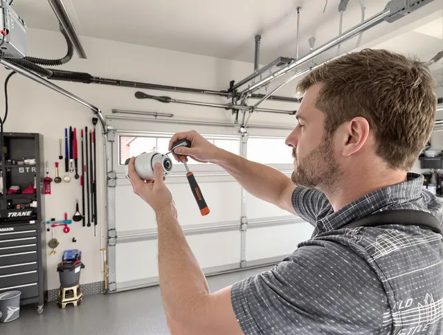 Garage door opener repair service by Green Garage Door Repair in Green