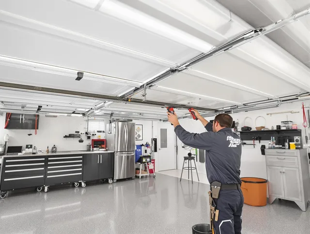 Overhead garage door repair service by Green Garage Door Repair in Green