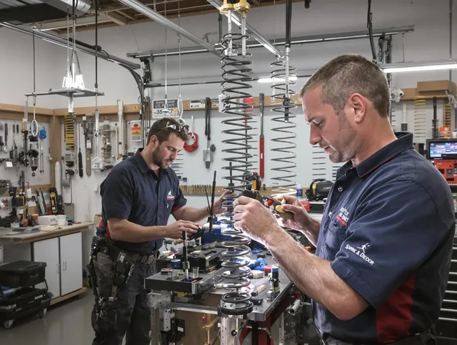 Garage door spring repair service by Green Garage Door Repair in Green